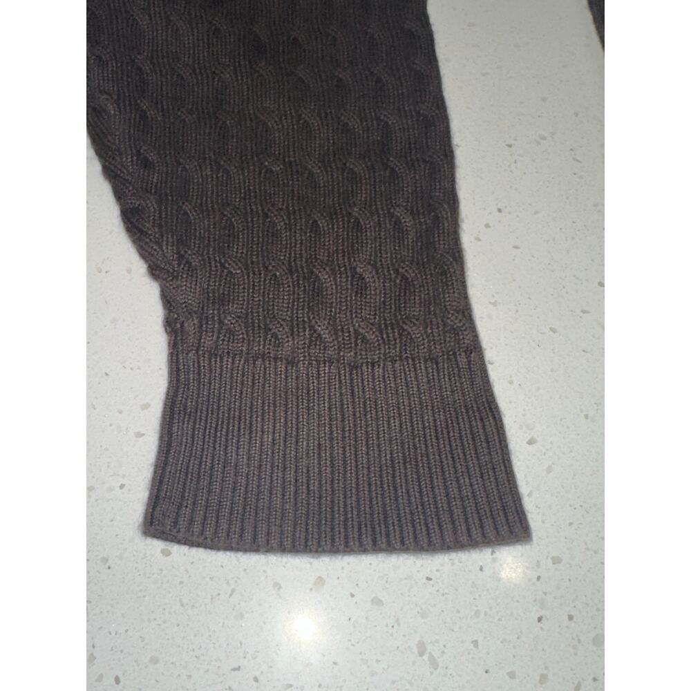 Lands End Women’s Sweater Pullover Cable Knit Cotton Brown XL 18-20 fall Casual - Picture 7 of 10